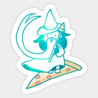 Surfing Pizza Wizard Sticker